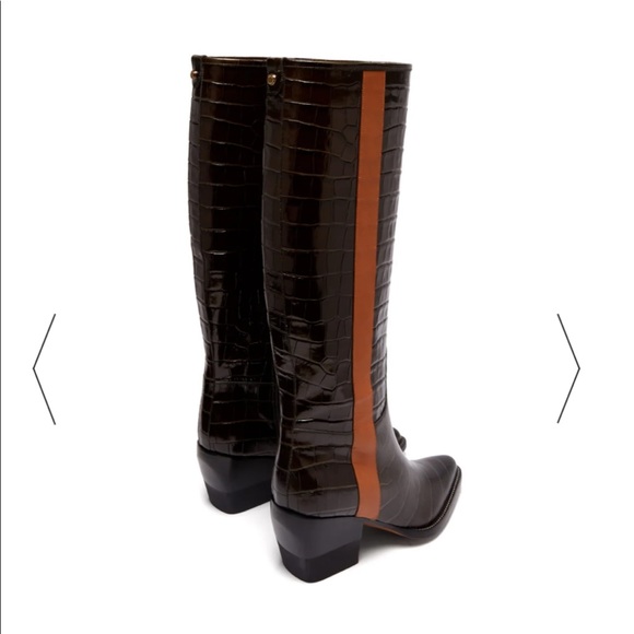 Sold CHLOÉ Crocodile-effect leather knee-high boot - Picture 7 of 7